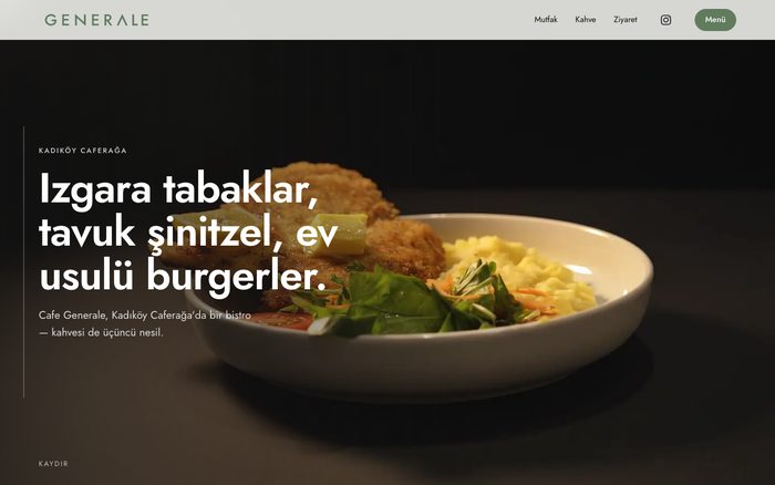 CafeGenerale — kurduğumuz web sitesi